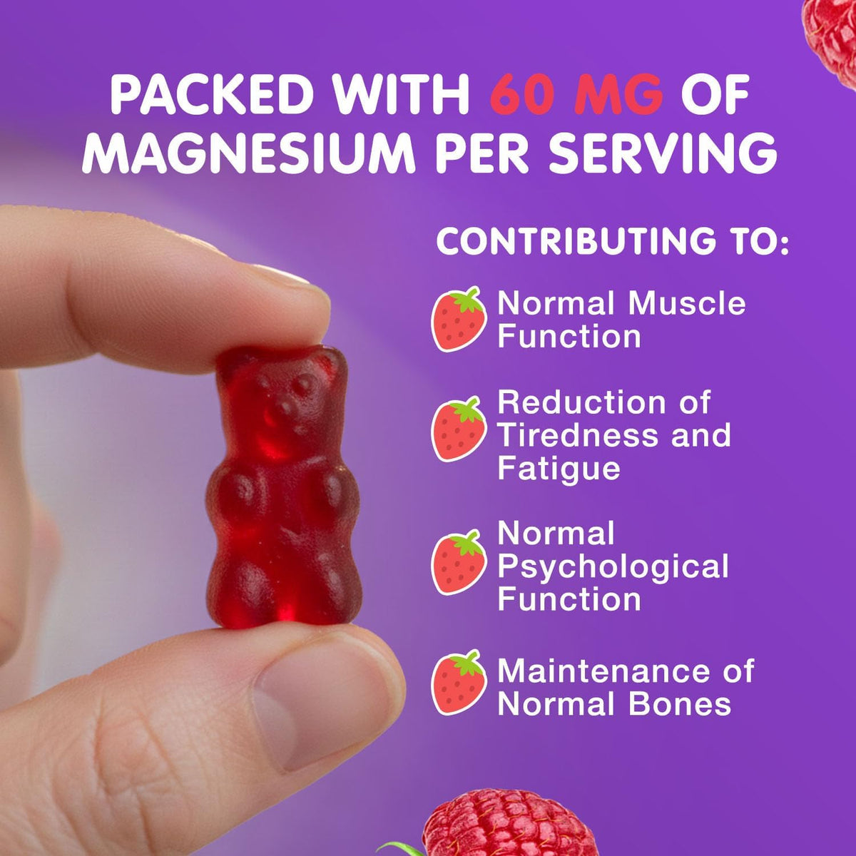 Dr. Moritz Sugar-Free Calm Magnesium Gummies, Raspberry, 2 Pack (60 Count) - view 4