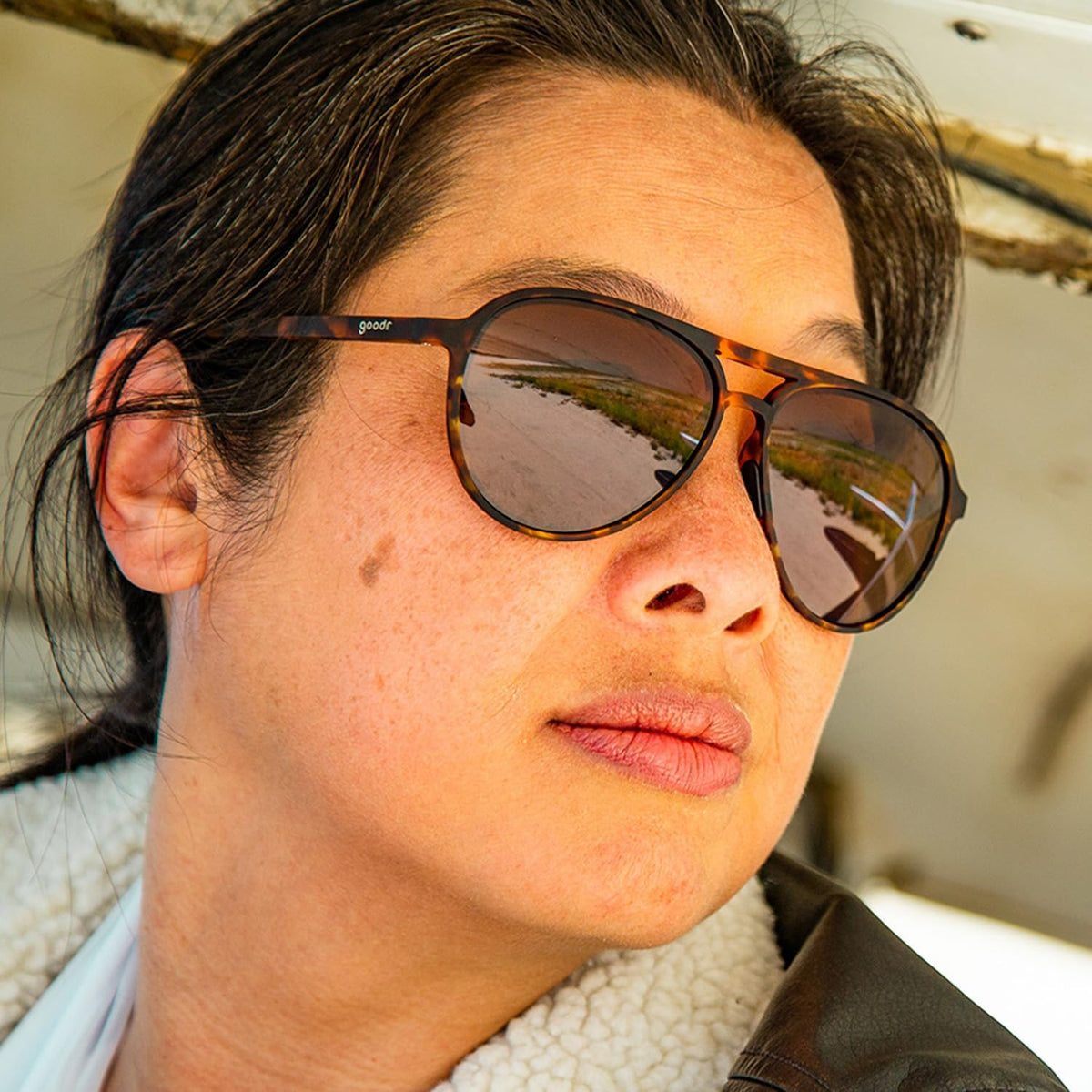 goodr Amelia Earhart Ghosted Me Polarised Aviator Sunglasses - view 4