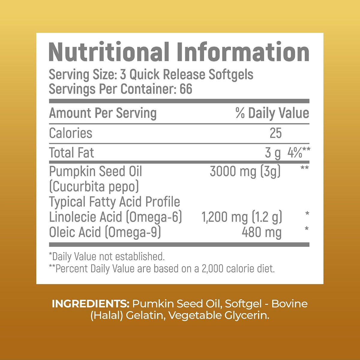 HighAtlas Pumpkin Seed Oil Softgels 200 Count (3000 mg Per Serving) - view 5