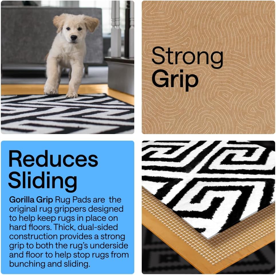 Gorilla Grip Non-Slip Rug Gripper Pad for Hard Floors, Cream, 2 x 3 ft - view 3