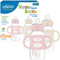 Dr. Brown's Wide-Neck Sippy Spout Bottle with Handles, Pink & Ecru, Pack of 2