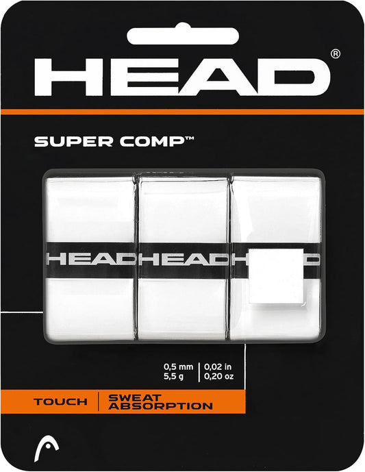 HEAD Super Comp Tennis Racquet Overgrip, 3 Pack, White