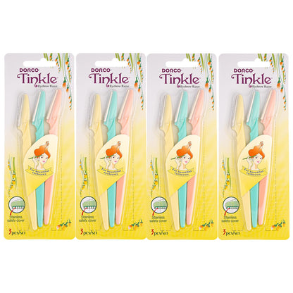Tinkle Dermaplaning Razors with Safety Cover, 12 Count (4 Packs of 3)