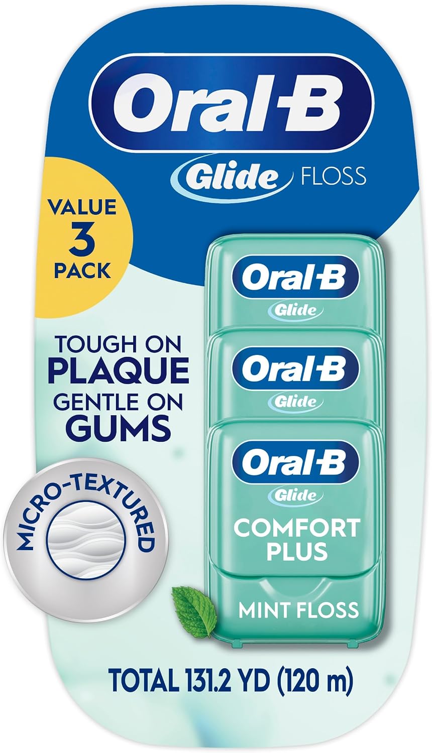 Oral-B Glide Comfort Plus Dental Floss, 3 Pack (40 m Each)