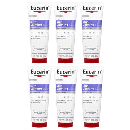 Eucerin Skin Calming Creme, Fragrance Free, 8 oz, Pack of 6