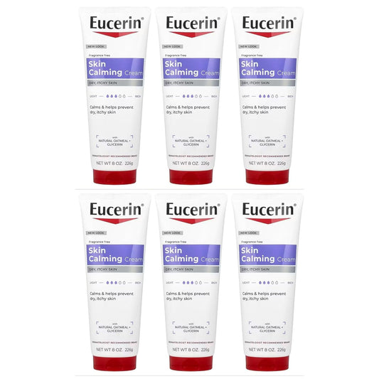 Eucerin Skin Calming Creme, Fragrance Free, 8 oz, Pack of 6