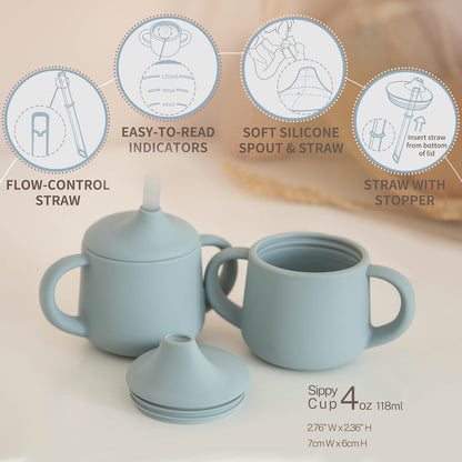 Moonkie Silicone Baby Training Cup with Straw, 4 oz - view 3