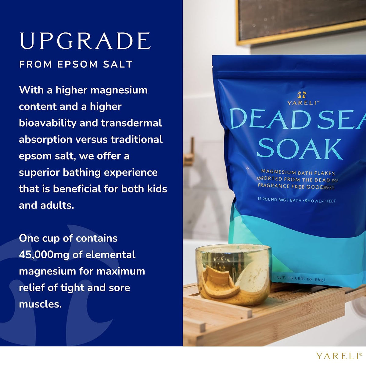 Yareli Dead Sea Magnesium Flakes Bath Soak, 15 lb - view 6