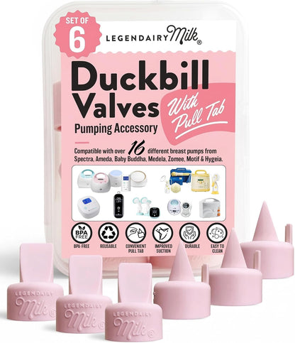 Legendairy Milk Duckbill Valves for Spectra Breast Pumps, 6 Count