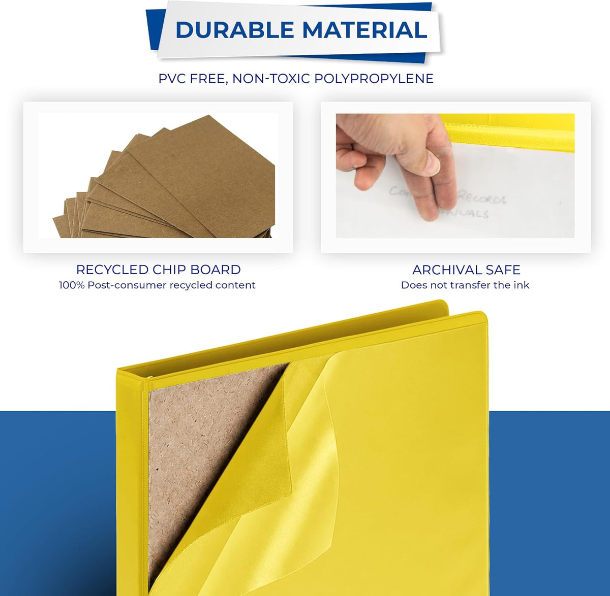 Samsill Durable 0.5 Inch D Ring Binder, Clear View Cover, Lemon Yellow - view 5