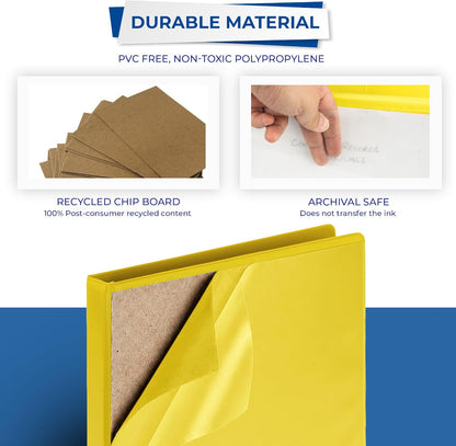 Samsill Durable 0.5 Inch D Ring Binder, Clear View Cover, Lemon Yellow - view 5