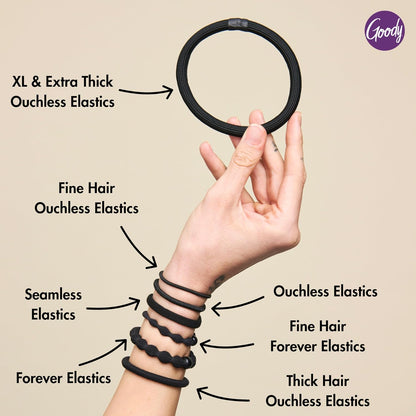 Goody Ouchless Forever Hair Elastics, Black - 10 Count - view 6