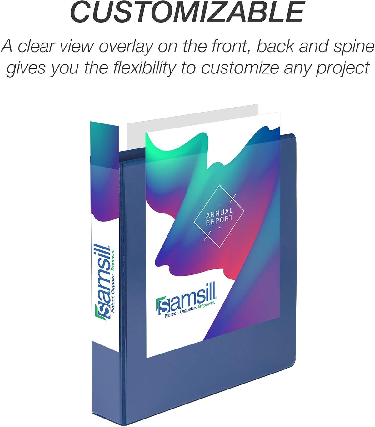 Samsill 1.5 Inch Round Ring Binder, Economy, Clear View, Dark Blue - view 6