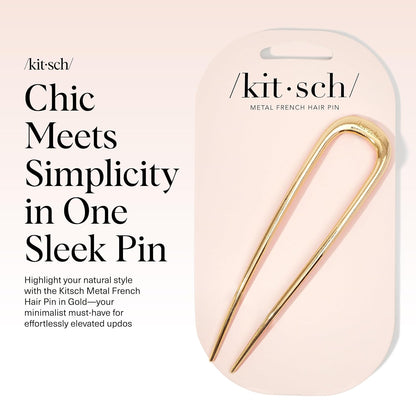 Kitsch French Hair Pin, Gold - 1 Piece - view 2