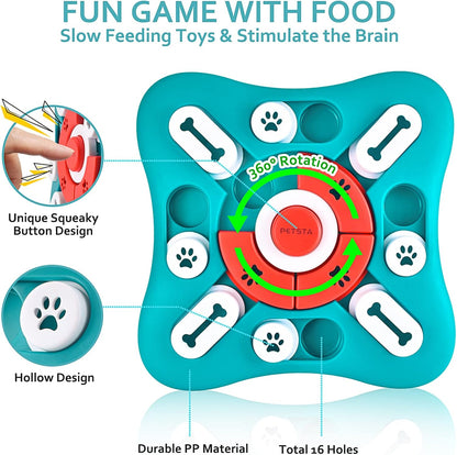 PETSTA Dog Puzzle Treat Dispensing Toy, 10 Inch, Slow Feeder - view 4