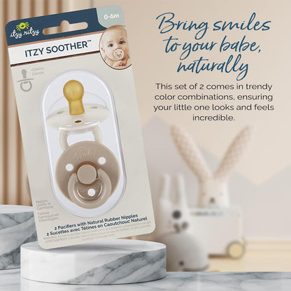 Itzy Ritzy Natural Rubber Dummies for 0-6 Months, Set of 2, Coconut/Toast - view 6
