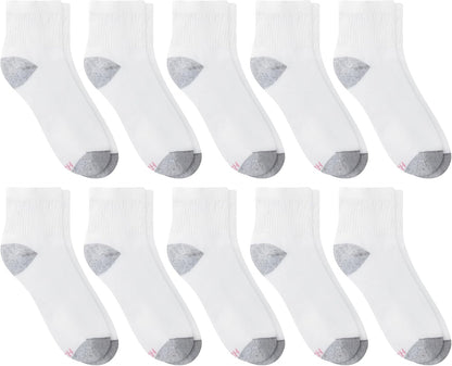 Hanes Women’s Value Ankle Soft Moisture-Wicking Socks, 10 Pack, White, 5-9 US - view 3