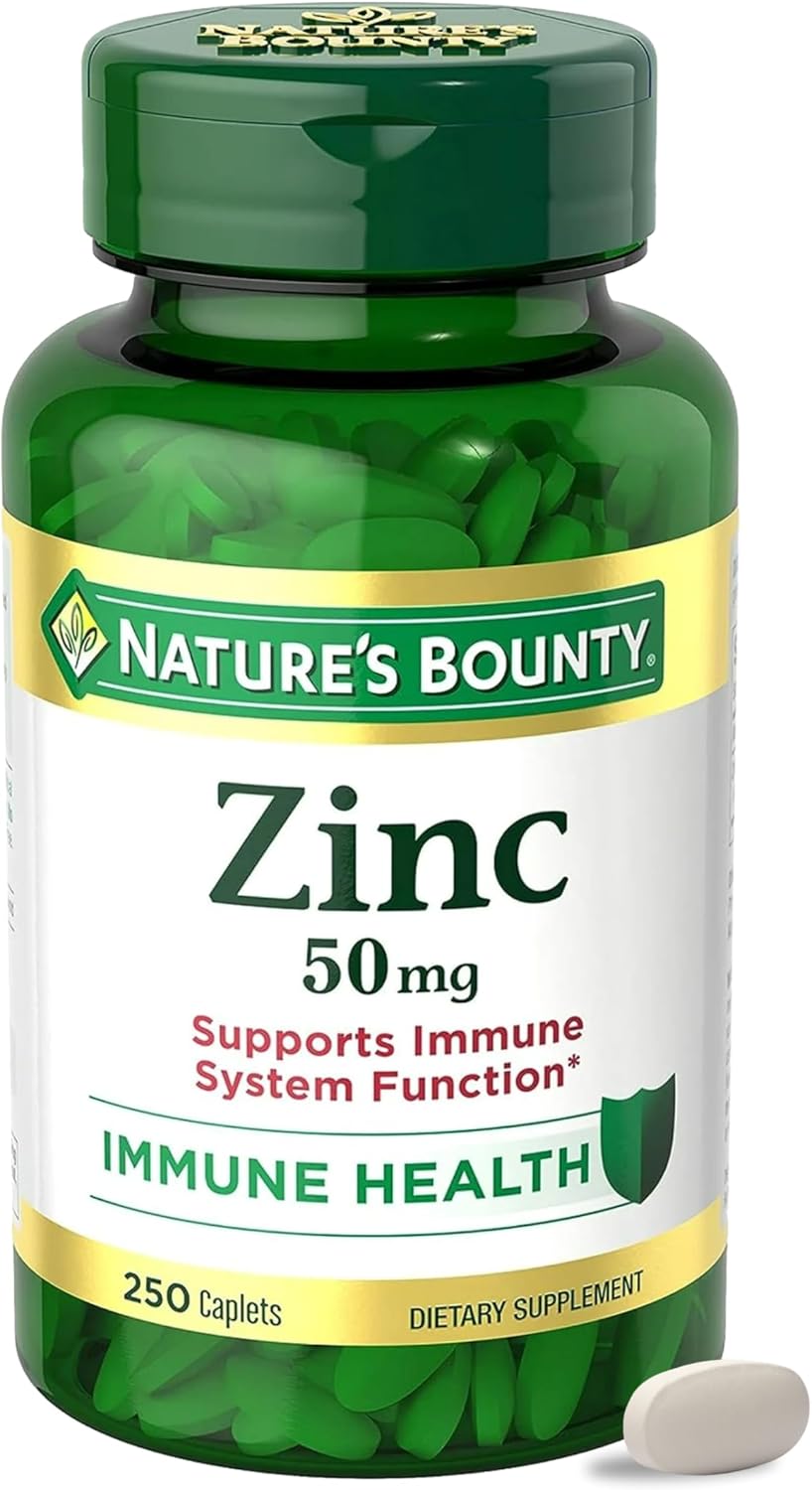 Nature's Bounty Zinc 50 mg Caplets, 250 Count