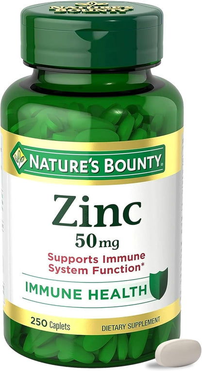 Nature's Bounty Zinc 50 mg Caplets, 250 Count
