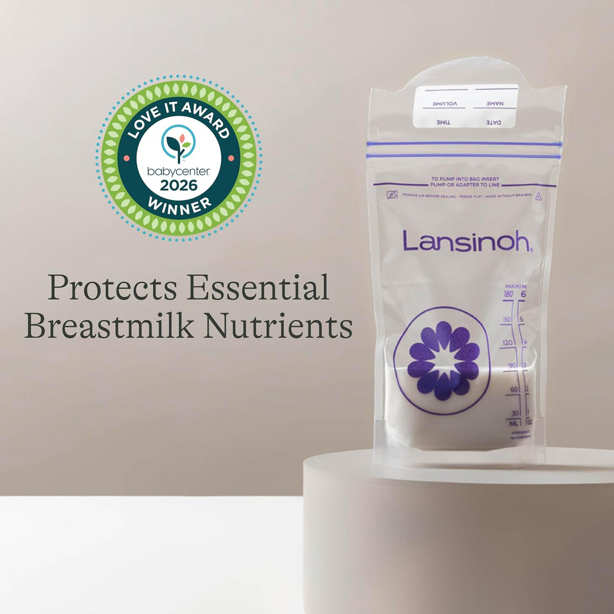 Lansinoh Breastmilk Storage Bags, 6 oz (180 ml), 50 Count - view 3