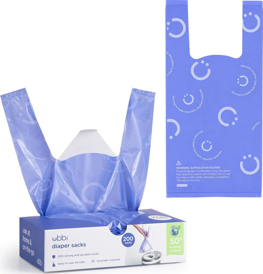 Ubbi Disposable Nappy Sacks, Lavender Scented, 200 Count