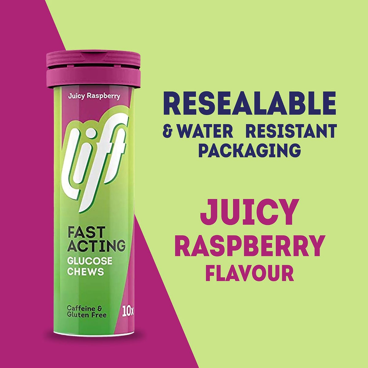 Lift Glucose Chewable Tablets, Raspberry, 10 Count, Pack of 12 - view 5