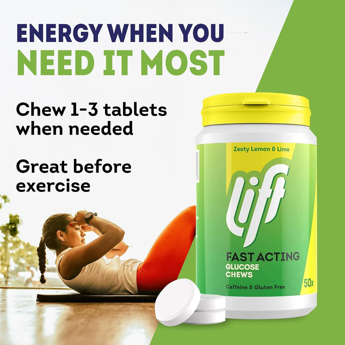 Lift Fast Acting Glucose Chewable Tablets Lemon Lime, 50 Count x 6 - view 4