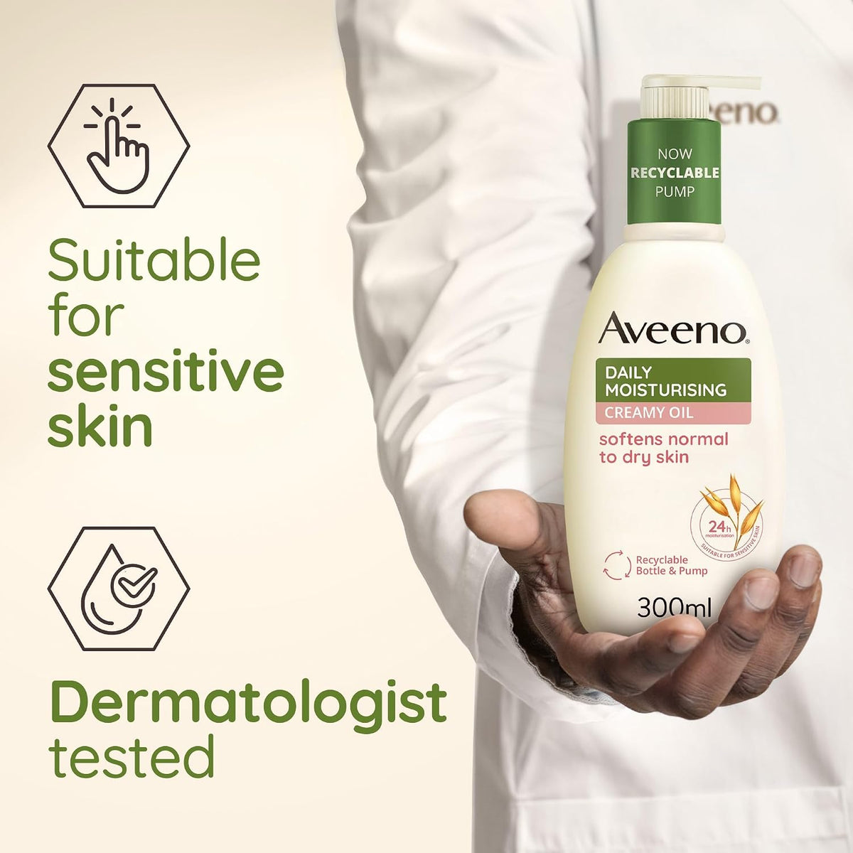 Aveeno Moisturising Creamy Oil, 300 ml - view 4