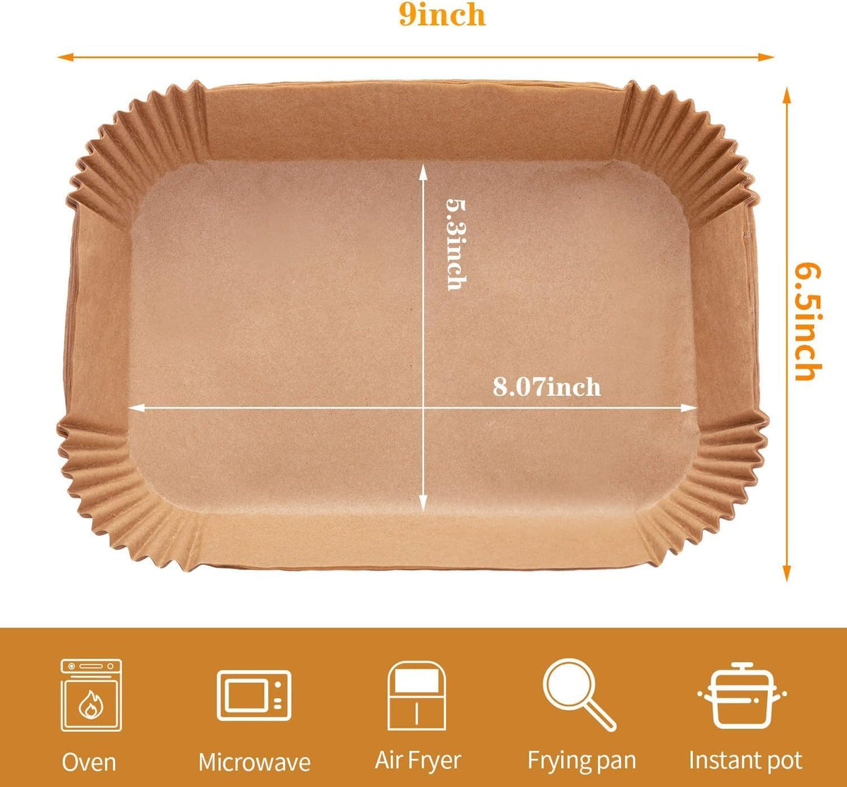 Ecfvtp Air Fryer Parchment Paper Liners, 100 Pieces, for Ninja DZ201 - view 4