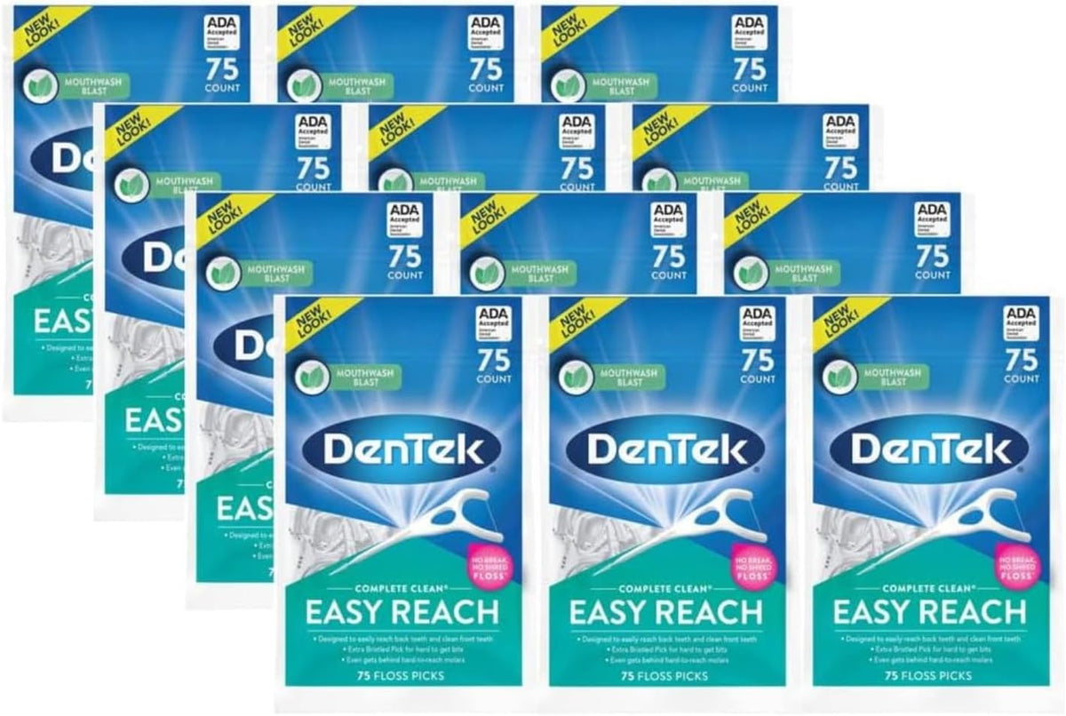 DenTek Complete Clean Easy Reach Floss Picks, 75 Count, Pack of 12 — product view