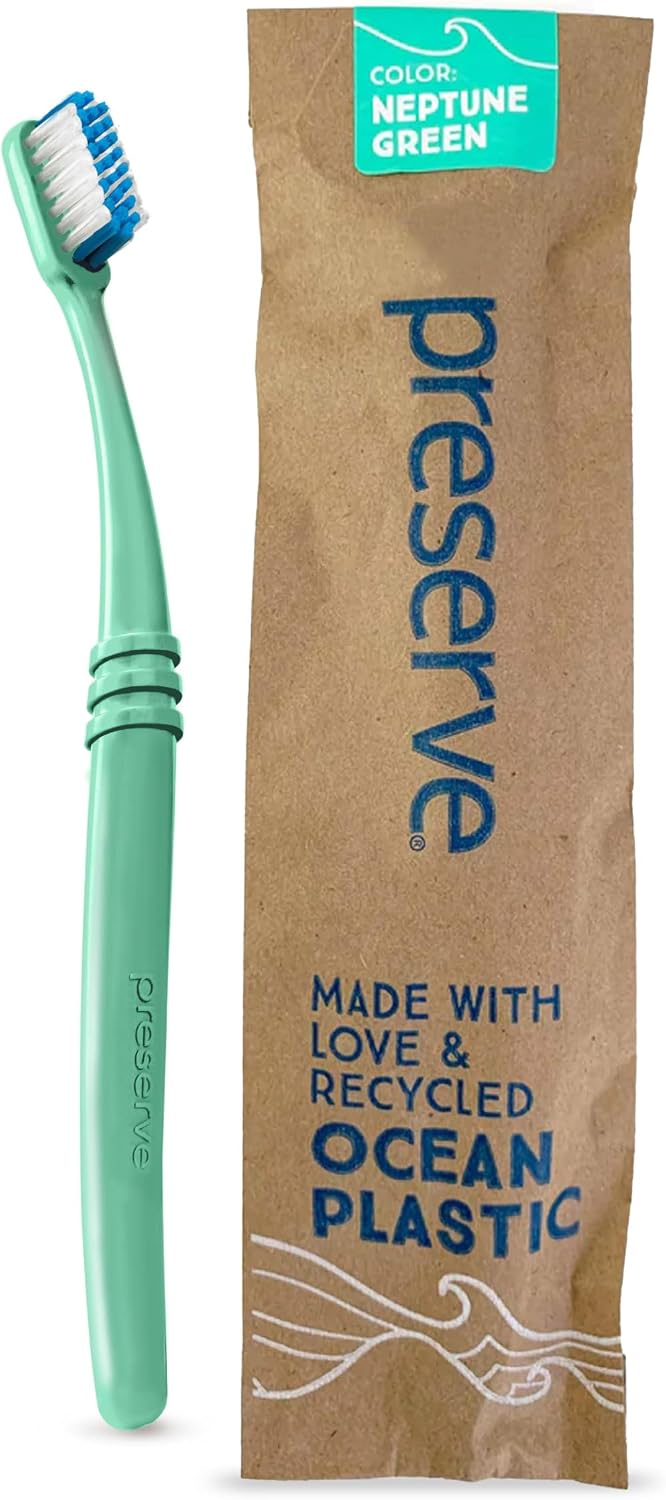 Preserve POPi Adult Toothbrush, Neptune Green, Soft