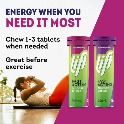 Lift Fast Acting Glucose Tablets, Mixed Berry, 6 Tubs of 10 - view 4