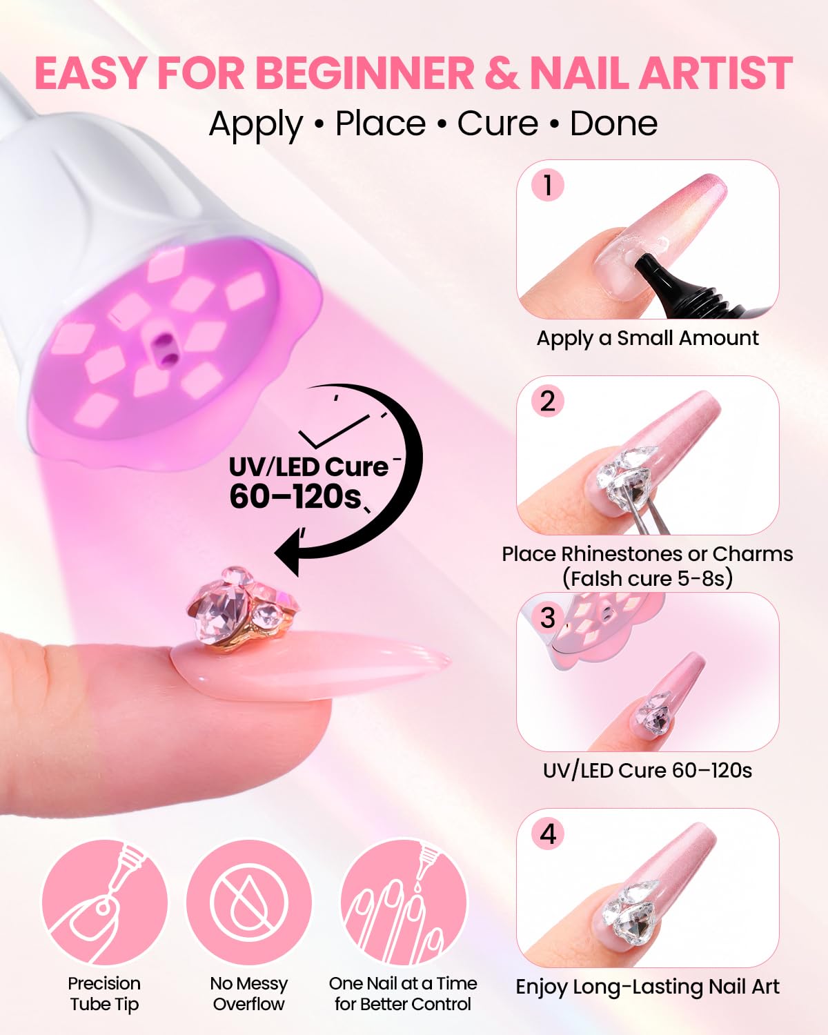 Makartt Rhinestone Glue for Nails, 3D Gel for Charms, 30 g - view 4