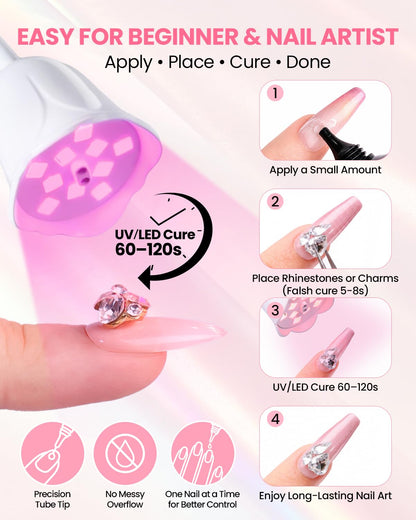 Makartt Rhinestone Glue for Nails, 3D Gel for Charms, 30 g - view 4