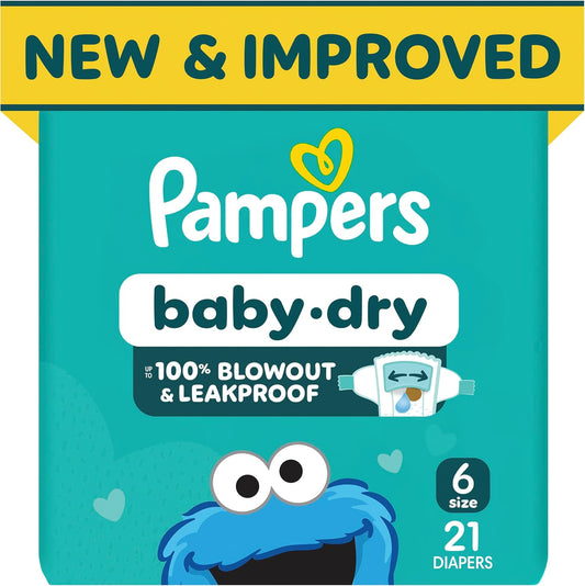 Pampers Baby Dry Ultra Cushiony Nappies, Size 6 (23-44 lbs), 21 Count