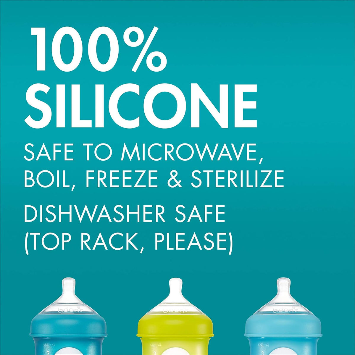 Boon Nursh Silicone Bottle Teats, Fast Flow Stage 3, 3 Count - view 5