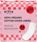 Pixie Organic Cotton Regular Wrapped Panty Liners 44 Count