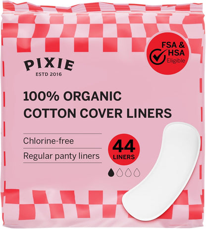 Pixie Organic Cotton Regular Wrapped Panty Liners 44 Count