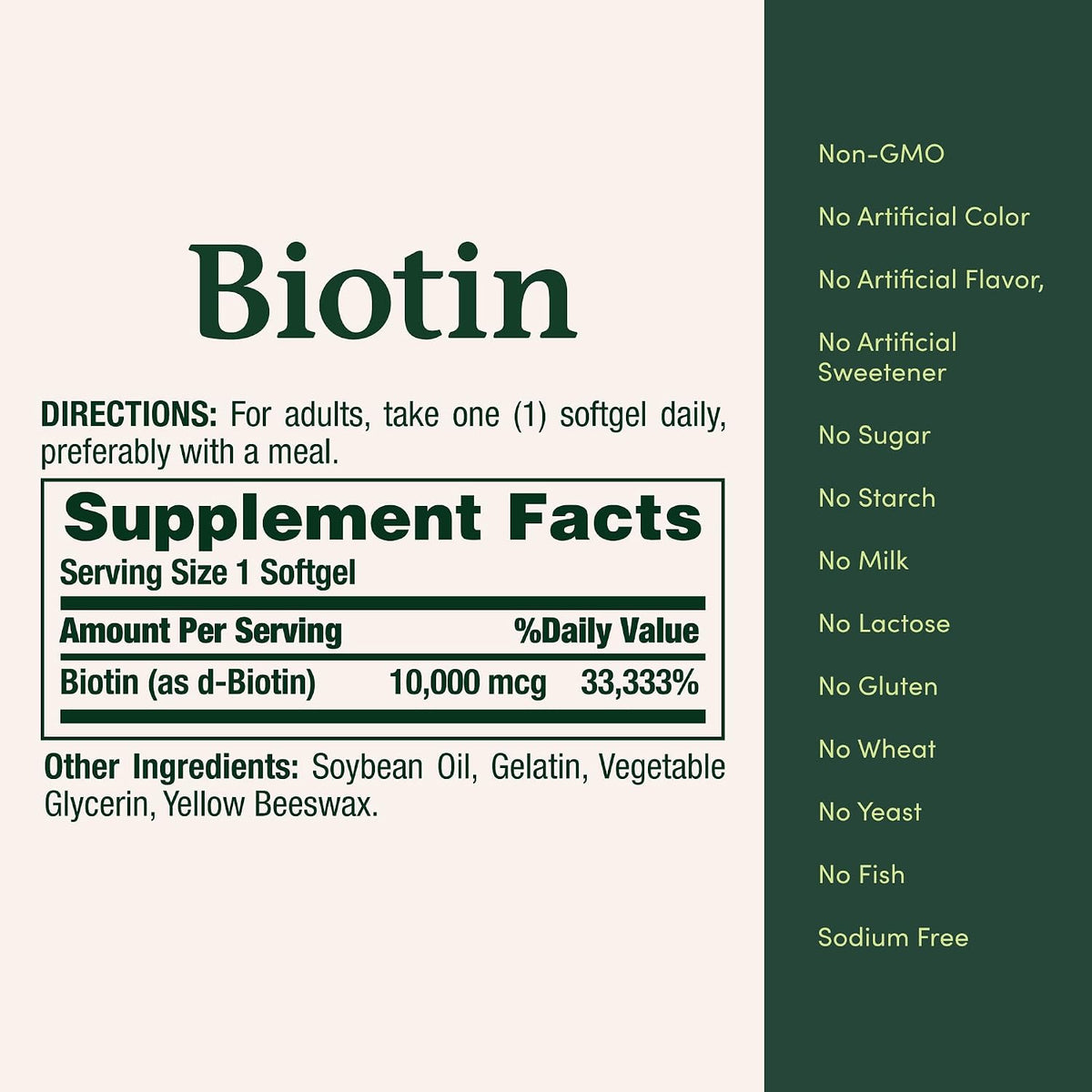 Nature's Bounty Biotin 10,000 mcg, 120 Rapid Release Softgels - view 5