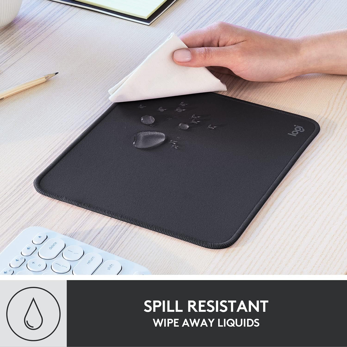 Logitech Studio Series Small Mouse Pad, Anti-Slip, 9 x 8 Inches, Graphite - view 3