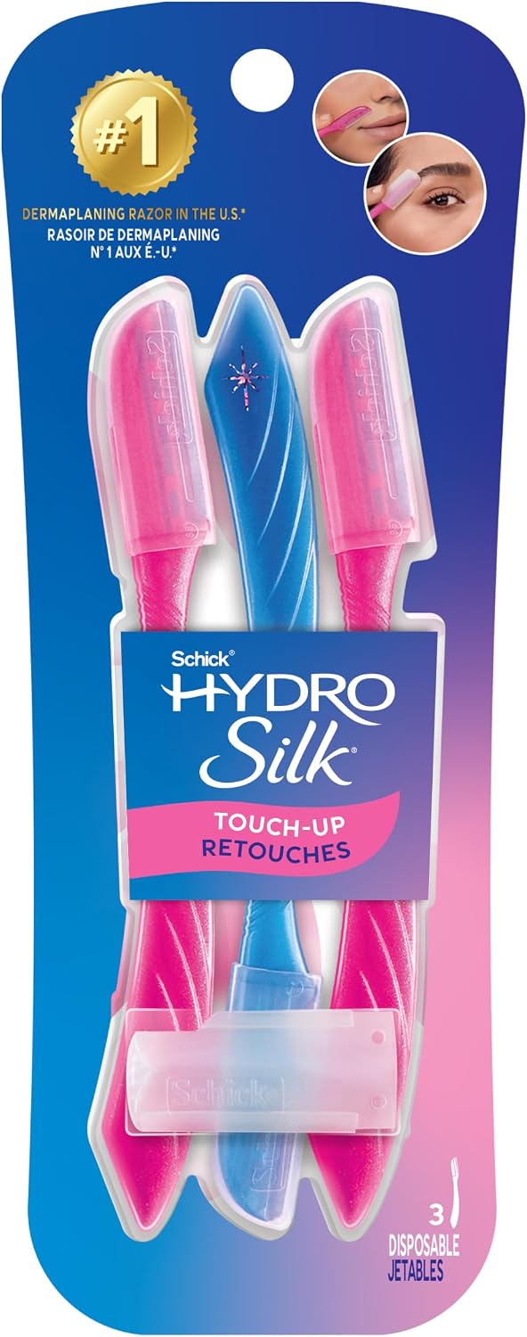 Schick Hydro Silk Touch-Up Dermaplaning Tool and Eyebrow Razor, 3 Count