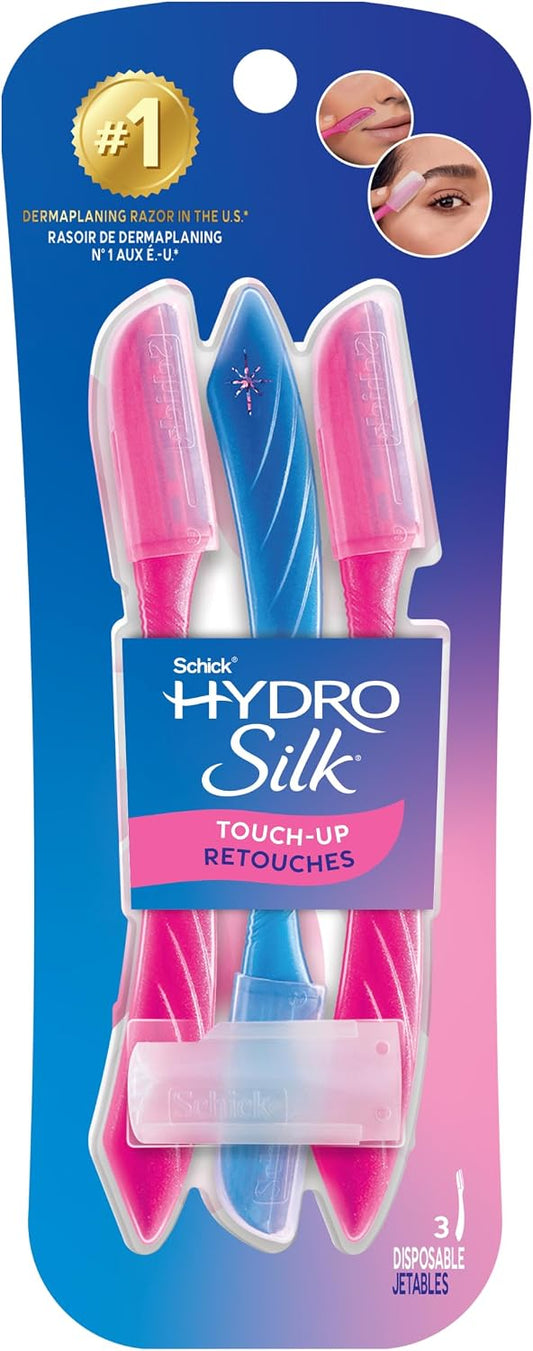 Schick Hydro Silk Touch-Up Dermaplaning Tool and Eyebrow Razor, 3 Count