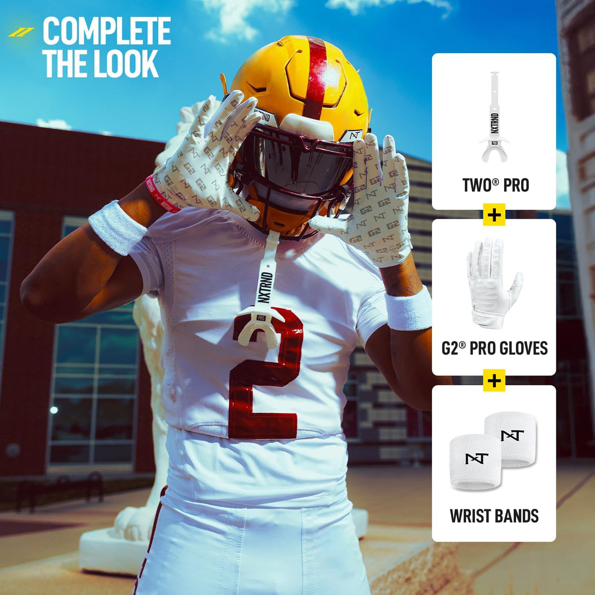 Nxtrnd Two Pro Football Mouth Guard with Strap, White - view 5