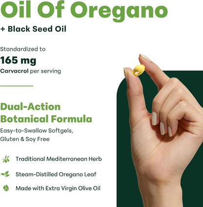 Micro Ingredients Oil of Oregano with Black Seed Oil, 150 Softgels - view 3