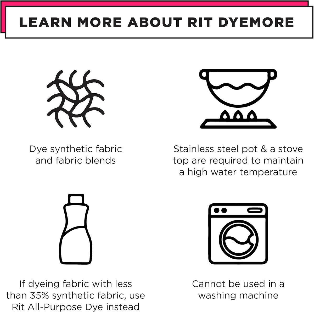 Rit DyeMore Synthetic Fibre Dye, Plum Berry - view 3