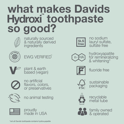 Davids Nano Hydroxyapatite Toothpaste Sensitive Whitening Peppermint 5.25 oz - view 4