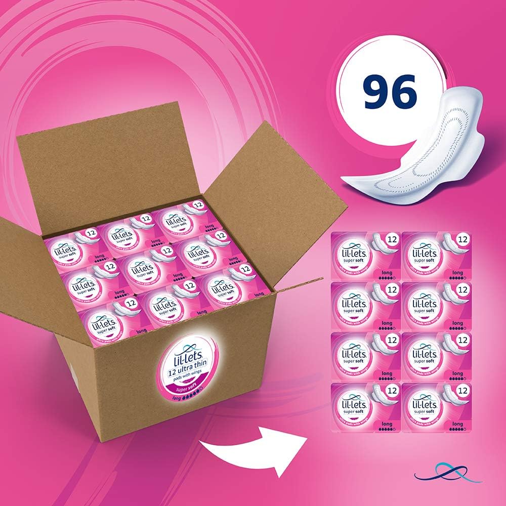Lil-Lets Super Soft Ultra Thin Long Pads with Wings, 96 Count - view 2