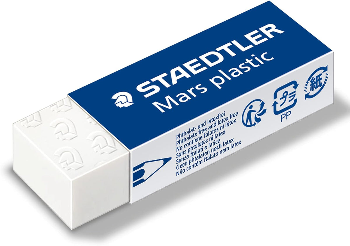 Staedtler Mars Plastic White Vinyl Erasers, Pack of 4 - view 3