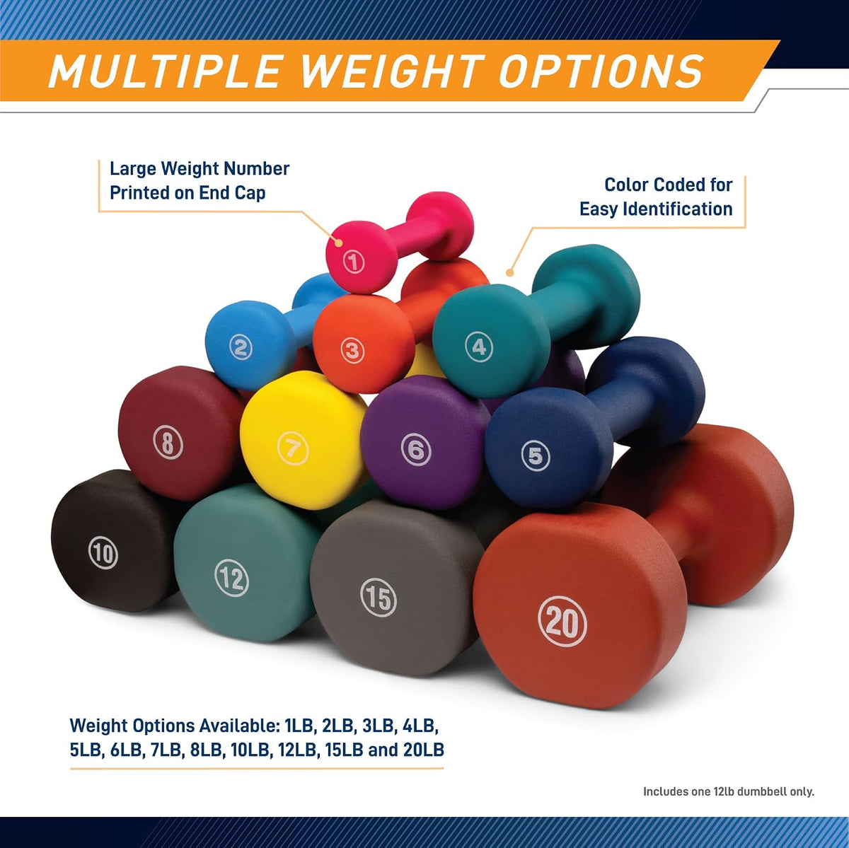 Marcy Neoprene Dumbbell 1 lb - Single, Fuchsia - view 5