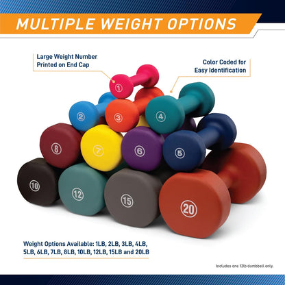 Marcy Neoprene Dumbbell 1 lb - Single, Fuchsia - view 5